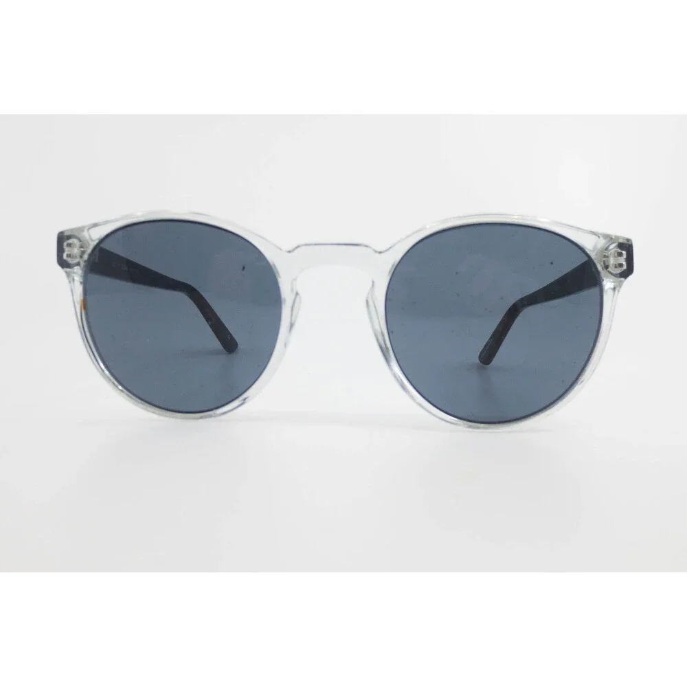 SC 112 Clear Round Sunglasses Black Temples 51-21-140 Two Tone Frames